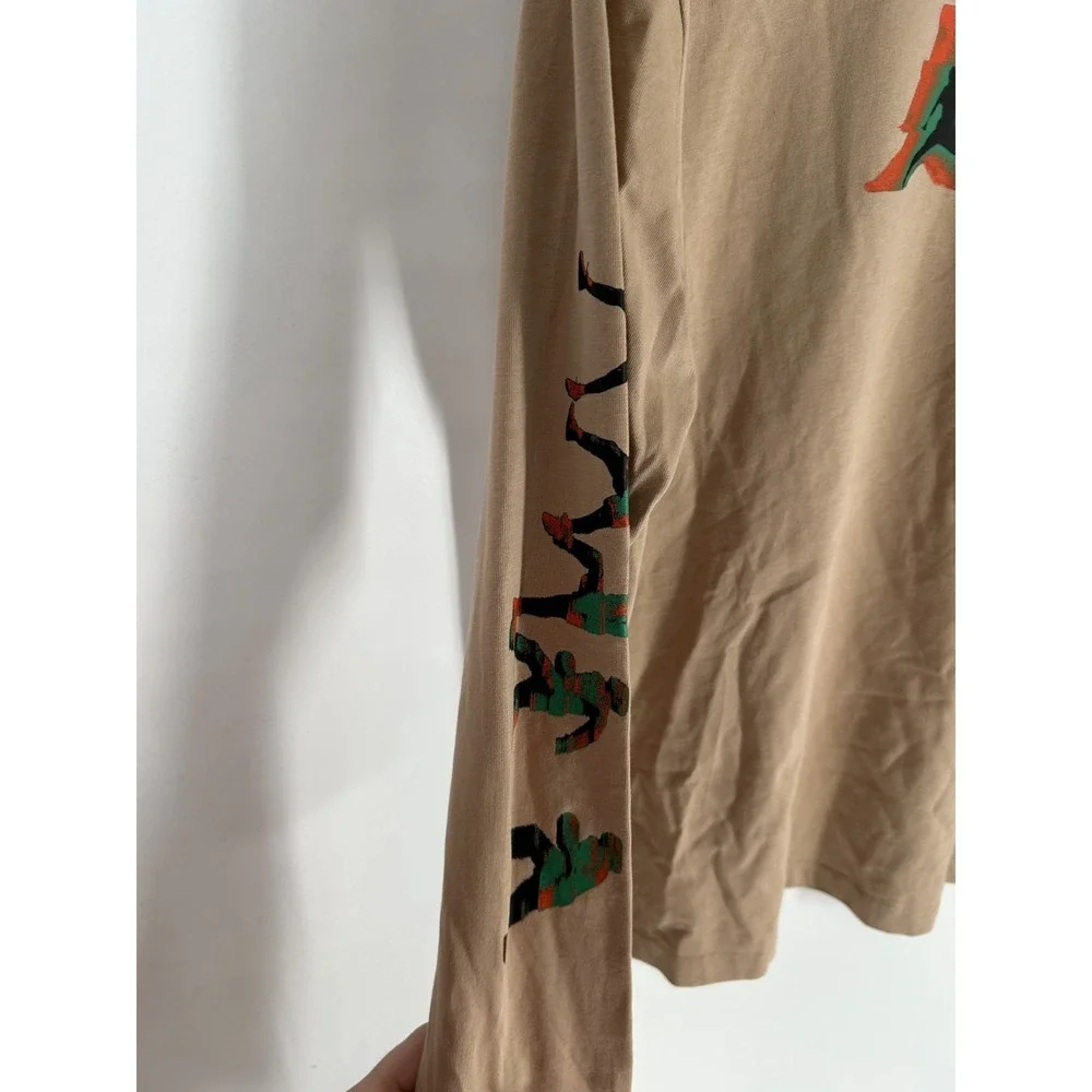 Air Jordan T Shirt Men Medium Khaki Long Sleeve Jumpman Graphic Cotton Crew Neck